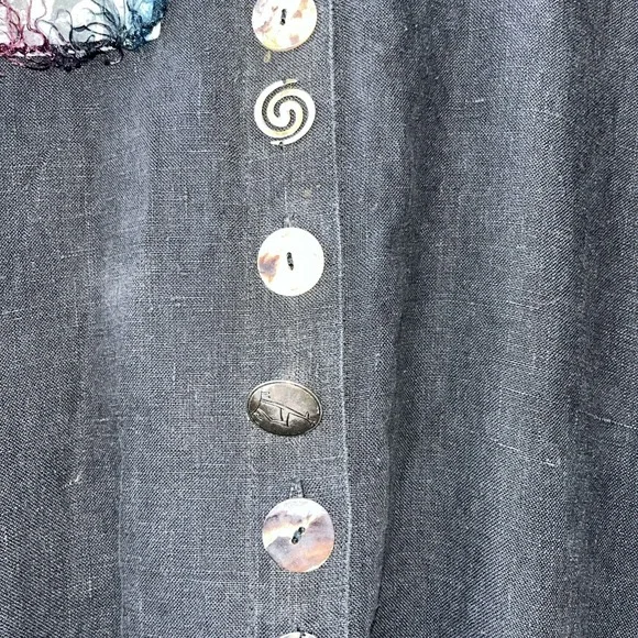 Vintage 1990's Lee Andersen Art To Wear Linen Dress. Large - Picture 6 of 12